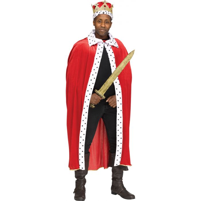 Full Length Deluxe Red King Cape Robe and Crown