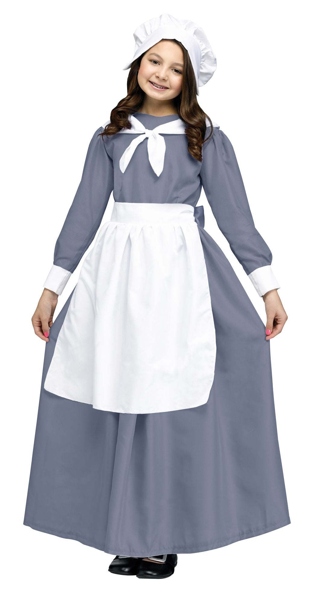 Pilgrim Girl Thanksgiving Colonial Child Costume Medium 8-10