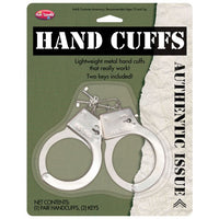 Metal Handcuffs Fake Costume Accessory with Keys