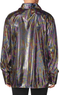 Dyno-mite Dude Disco Fever Purple/Yellow/Blue Shirt 70's Medium