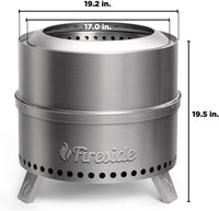Pluto R19-SS Smokeless Outdoor Fire Pit -  Stainless Steel