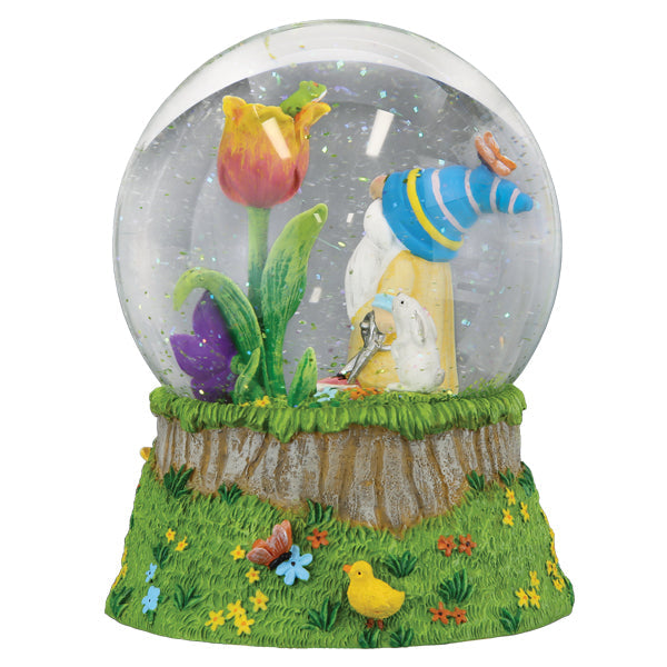 Spring Garden Gnome Snow Globe
