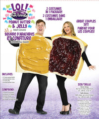 Peanut Butter and Jelly Sandwich 2 Costume Set Food Adult Costume