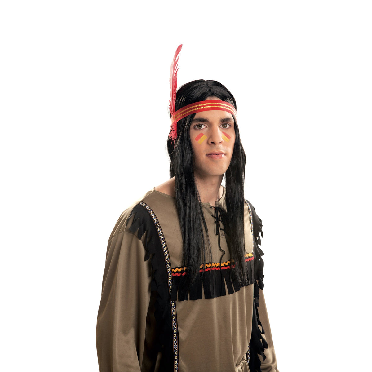 Native American Indian Long Black Adult Wig