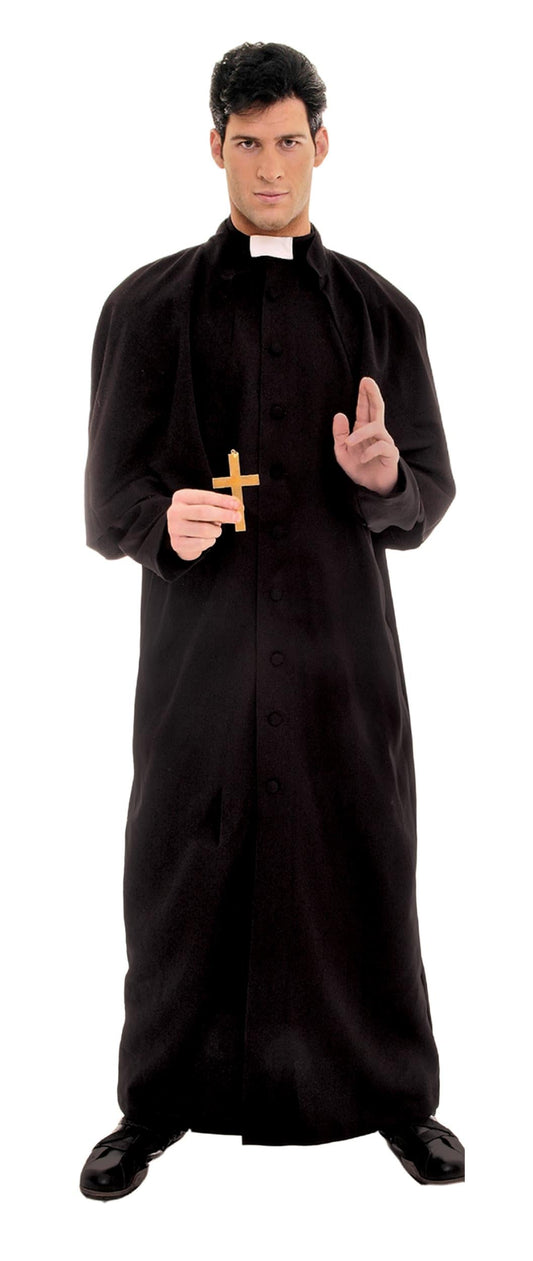 Deluxe Catholic Priest Standard Size Adult Costume Black