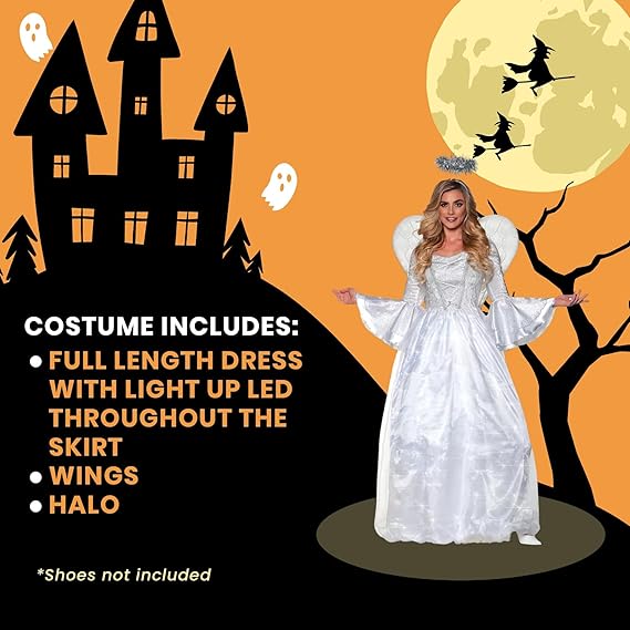 Heavenly Angel Light Up Adult Women's Costume Small 4-6