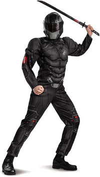 Snake Eyes GI Joe Muscle Jumpsuit Deluxe Adult Costume Medium 38-40