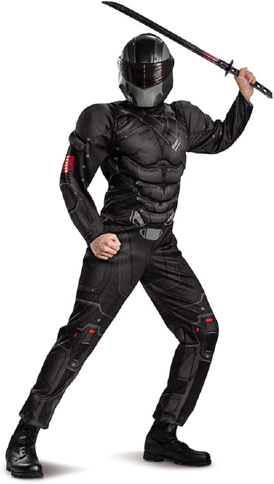 Snake Eyes GI Joe Muscle Jumpsuit Deluxe Adult Costume Medium 38-40