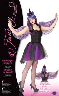 Moonlight Unicorn Gothic Fairy Dress Purple Adult Costume S/M 2-8