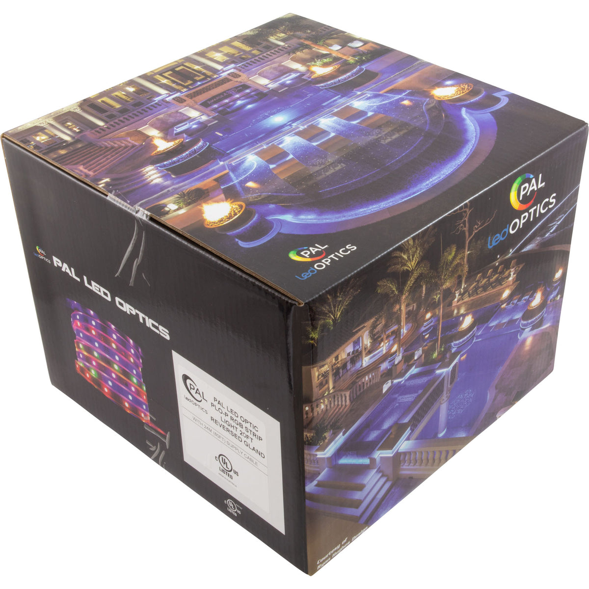 PAL PLOP RGB Perimeter Strip Light, 20 ft, Reverse Gland, 80 ft Cord, 24 VDC