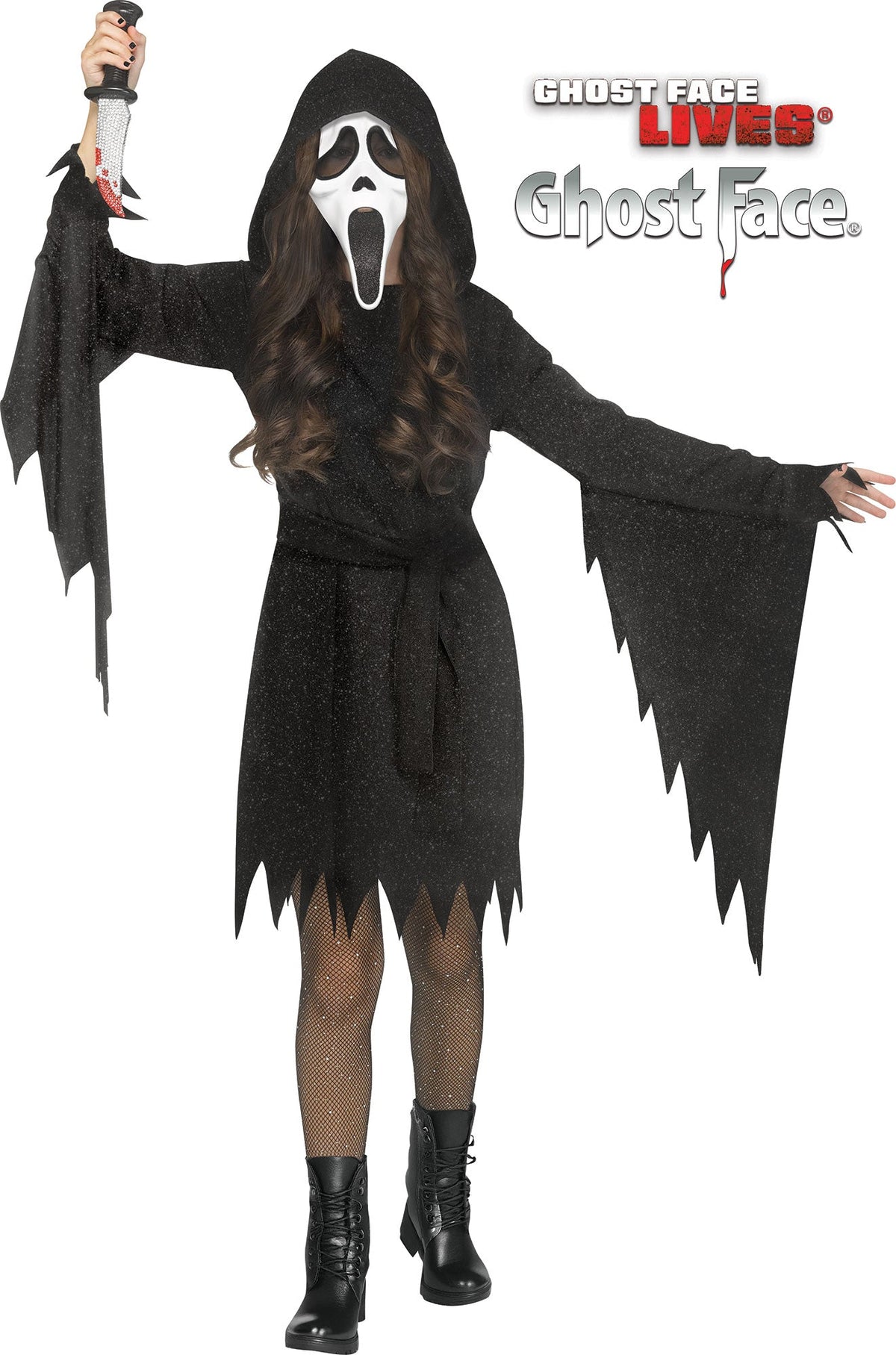 Scream Ghost Face Girls Dress Child Costume Medium 8-10