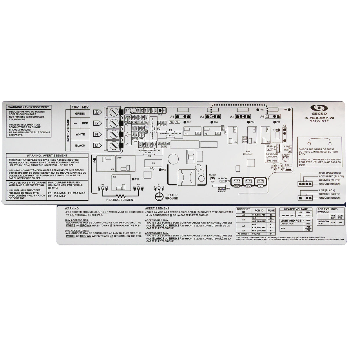 Gecko in.ye-5 V3 Spa Control System, 4.0kW Heater, WiFi Ready (0610-221126-728)