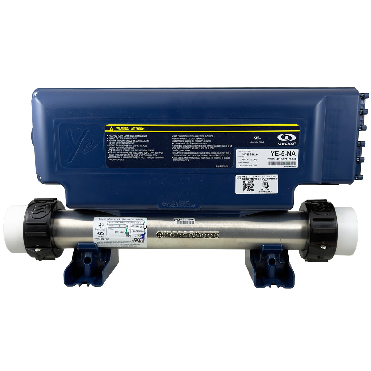 0610-300013 Control, Gecko in.ye-5 V3, 3 Output, 4.0kw, w/in.k450, WiFi