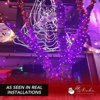 LED Mini Lights 5MM Purple Static Green Wire 6" Spacing