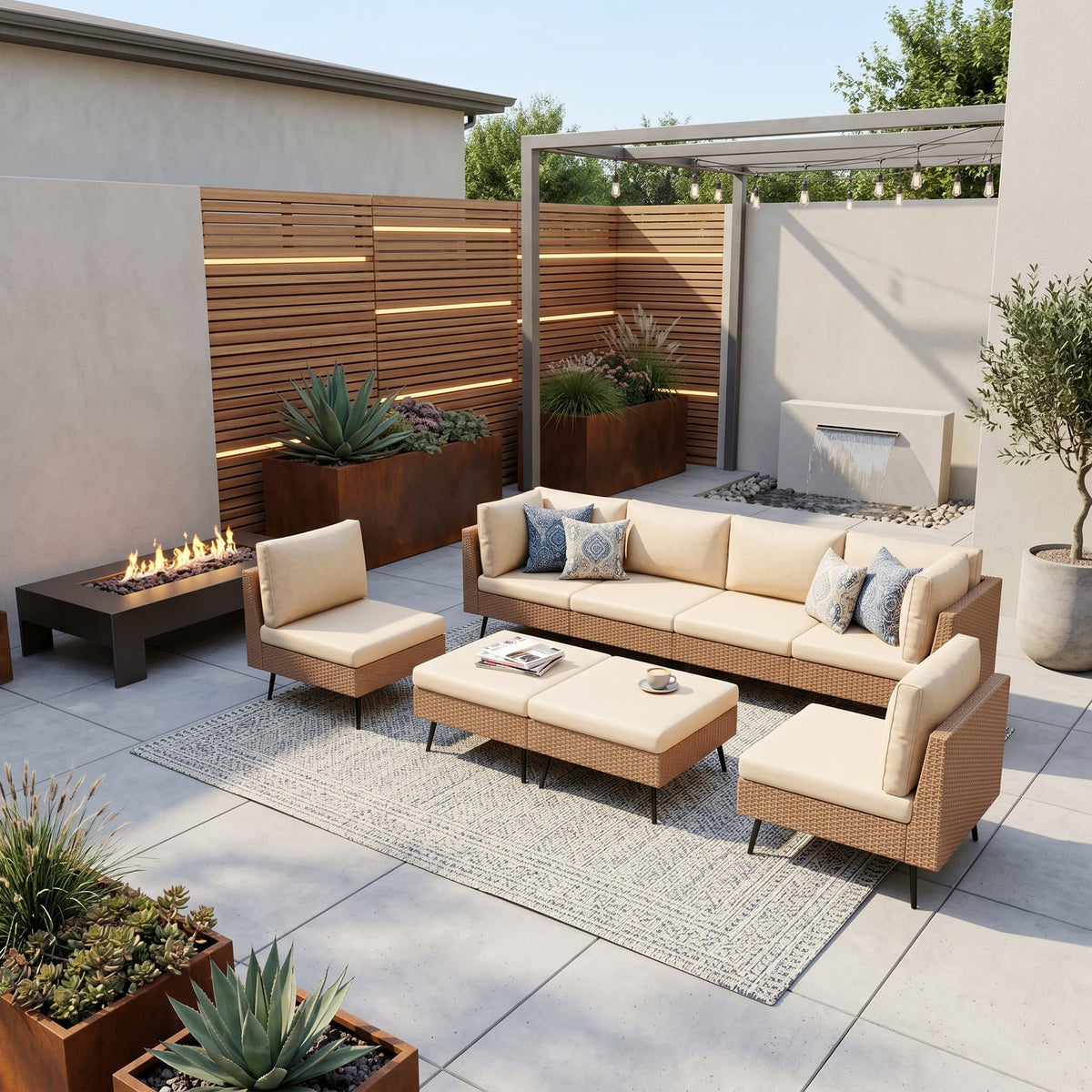 Axis 95.2" Coastal Outdoor Sectional Set, 8-Piece