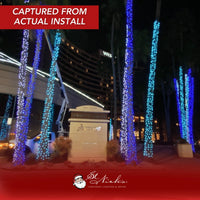 LED Mini Lights 5MM Aqua Static Green Wire - 6" Spacing