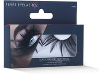 Black Feather with Plume Fake Eyelashes with Adhesive