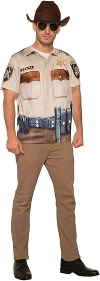 Men 3d Sheriff Man Photo-real Printed Costume Top Standard