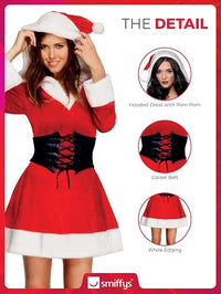 Fever Hooded Red Santa Women's Costume