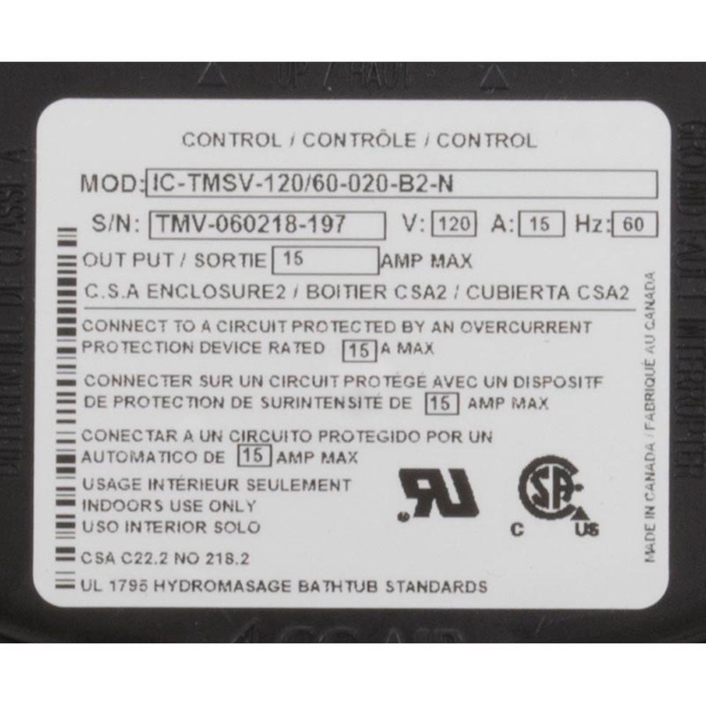 Ic-Tmsv-120/60-020-B2-N Control electrónico con sensor de nivel de agua