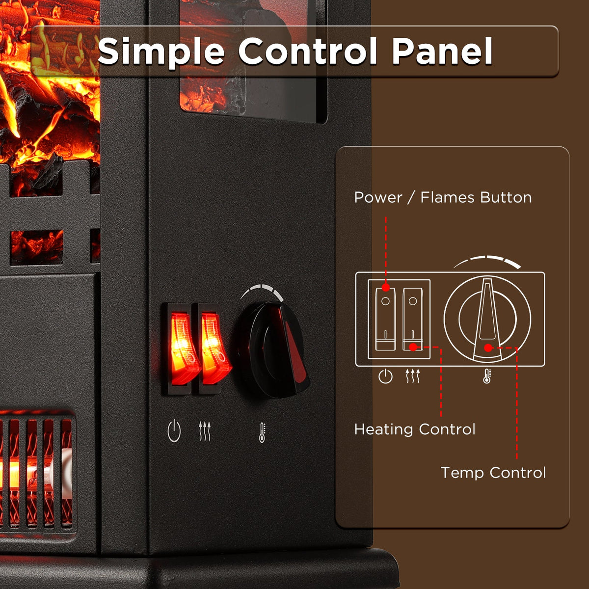 Suburbs TS17Q Electric Fireplace Stove Heater
