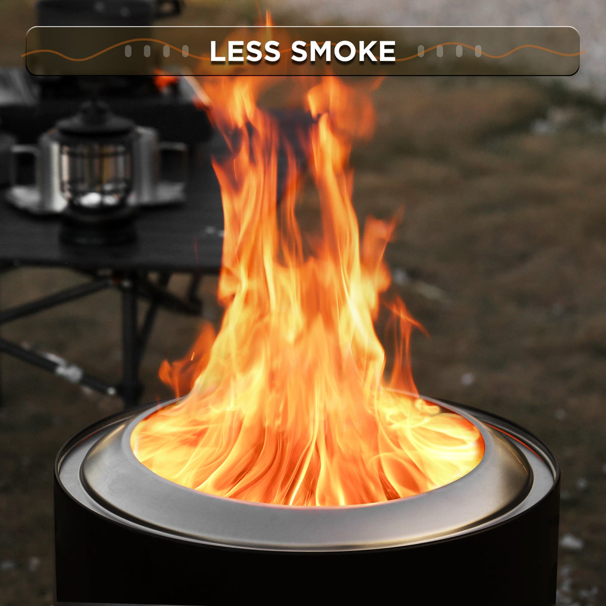 Pluto R19-PG Smokeless Outdoor Fire Pit -  Painted Black