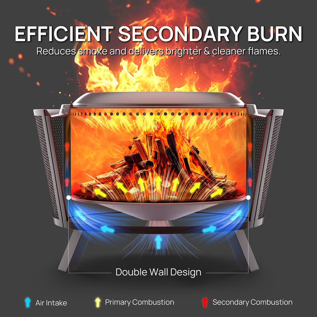 Fireside Pluto R29 Outdoor Fire Pit  - Painted Black