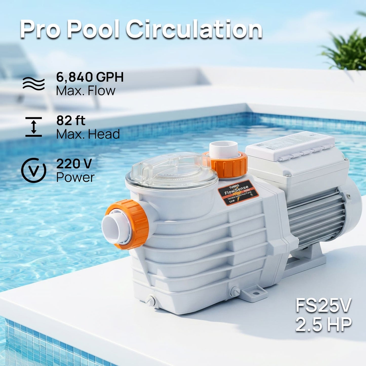 FlowSense Variable Speed Pool Pump, In/Above-Ground