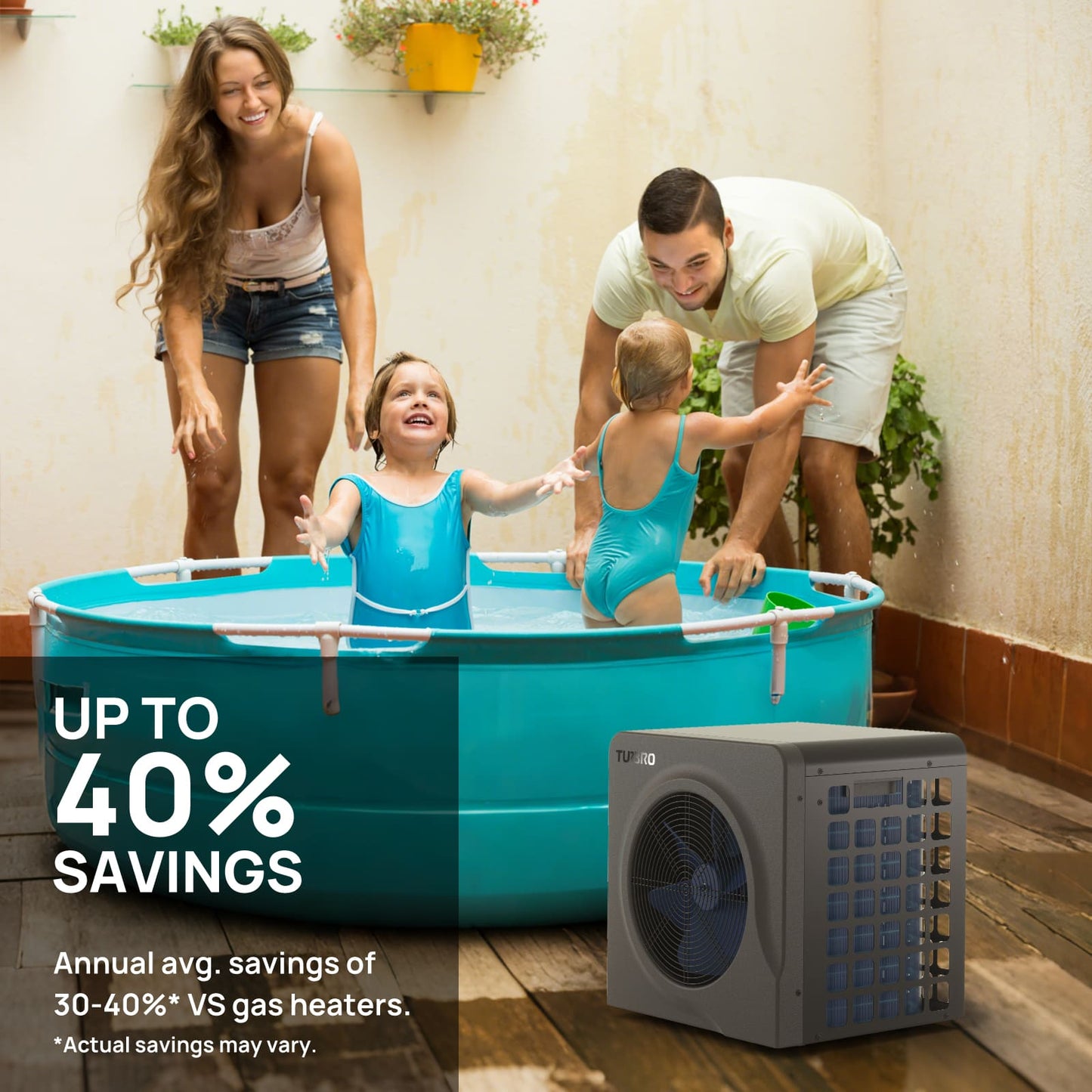 Manatee Non-Inverter Pool Heat Pump, 18K/20K BTU