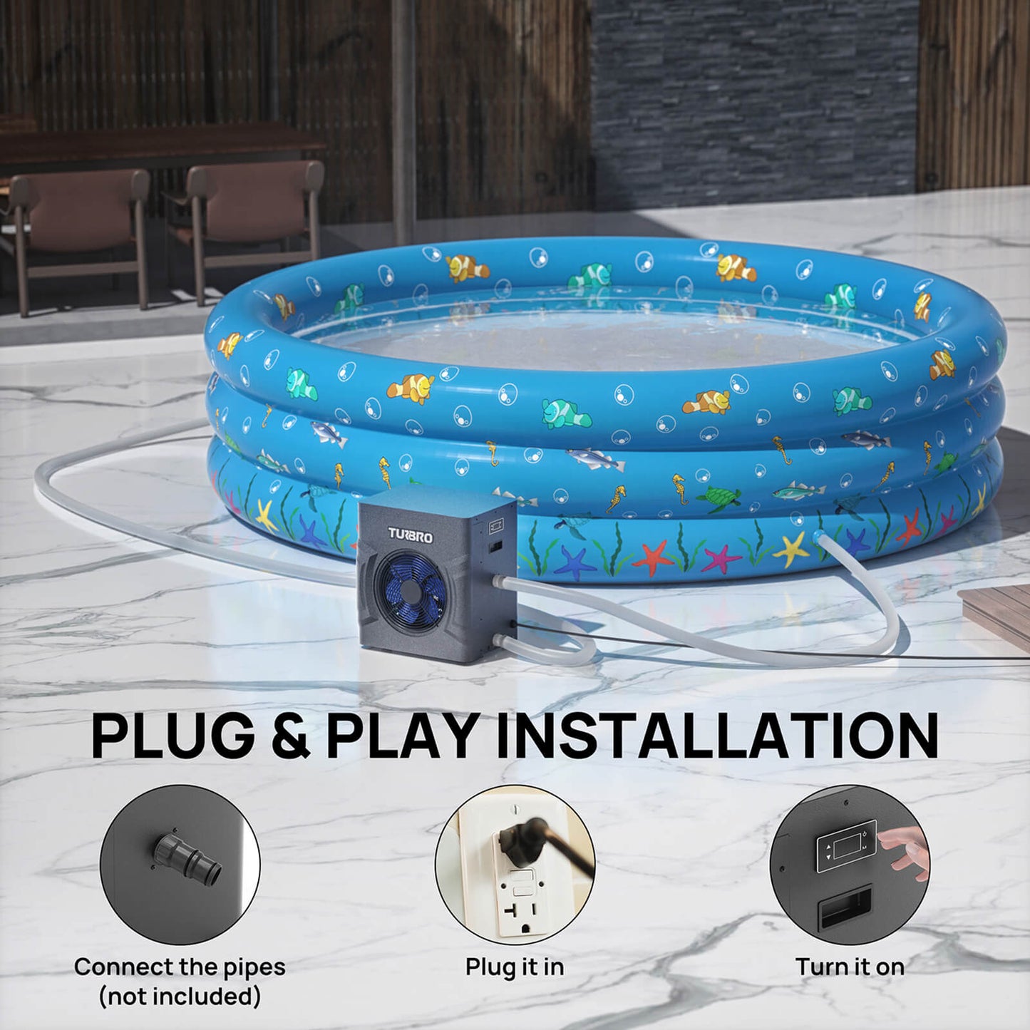 Manatee Non-Inverter Pool Heat Pump, 18K/20K BTU