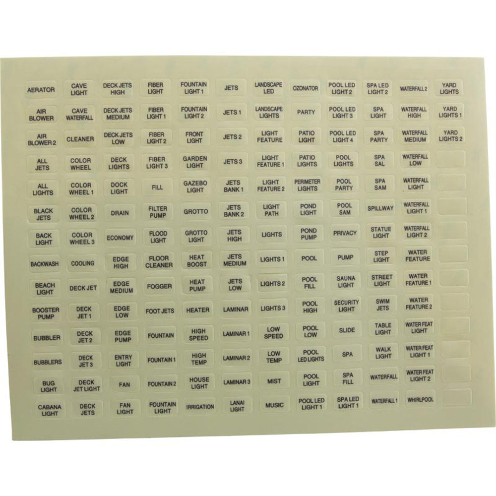 Label, Pentair, IntelliTouchÃ‚Â®, Outdoor Ctrl Panel, 1 PC ONLY