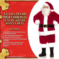 Luxurious Ultra Plush Professional Santa Claus Men's Costume
