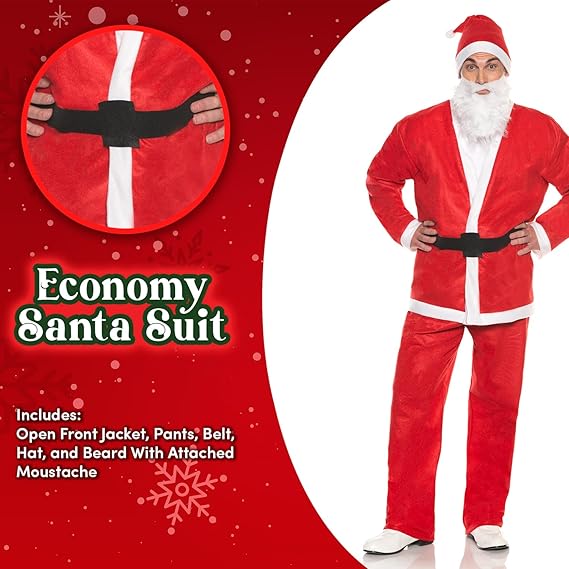 Men's Economy Felt Santa Claus Suit Costume