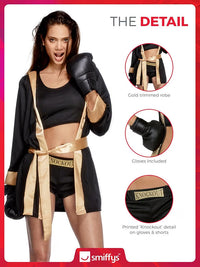 Fever Knockout Boxer Women's Costume - Black