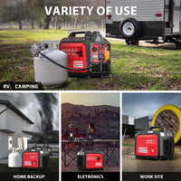 3800W/3500W Gas/Propane Dual Fuel Inverter Generator w/ CO Alert HB5040DC