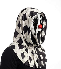 Black and White Clown Ghost Face Adult Costume Mask