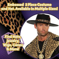 Men's 70's Black Velvet Pimp Suit High Roller Pimp Daddy Adult Costume