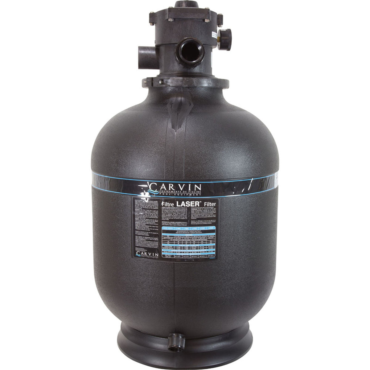 Sand Filter, Carvin Laser L192C-7C, Top Mt, 19", 1-1/2" Valve