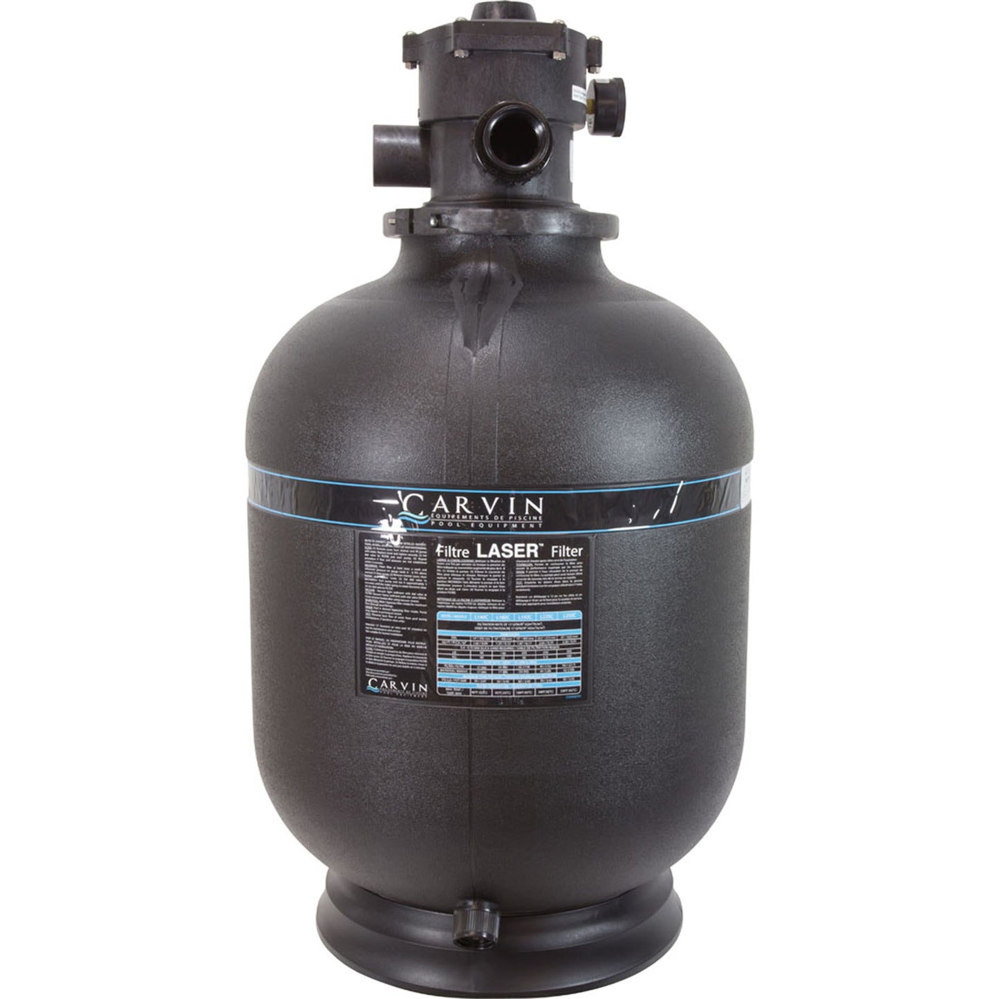 Sand Filter, Carvin Laser L192C-7C, Top Mt, 19", 1-1/2" Valve