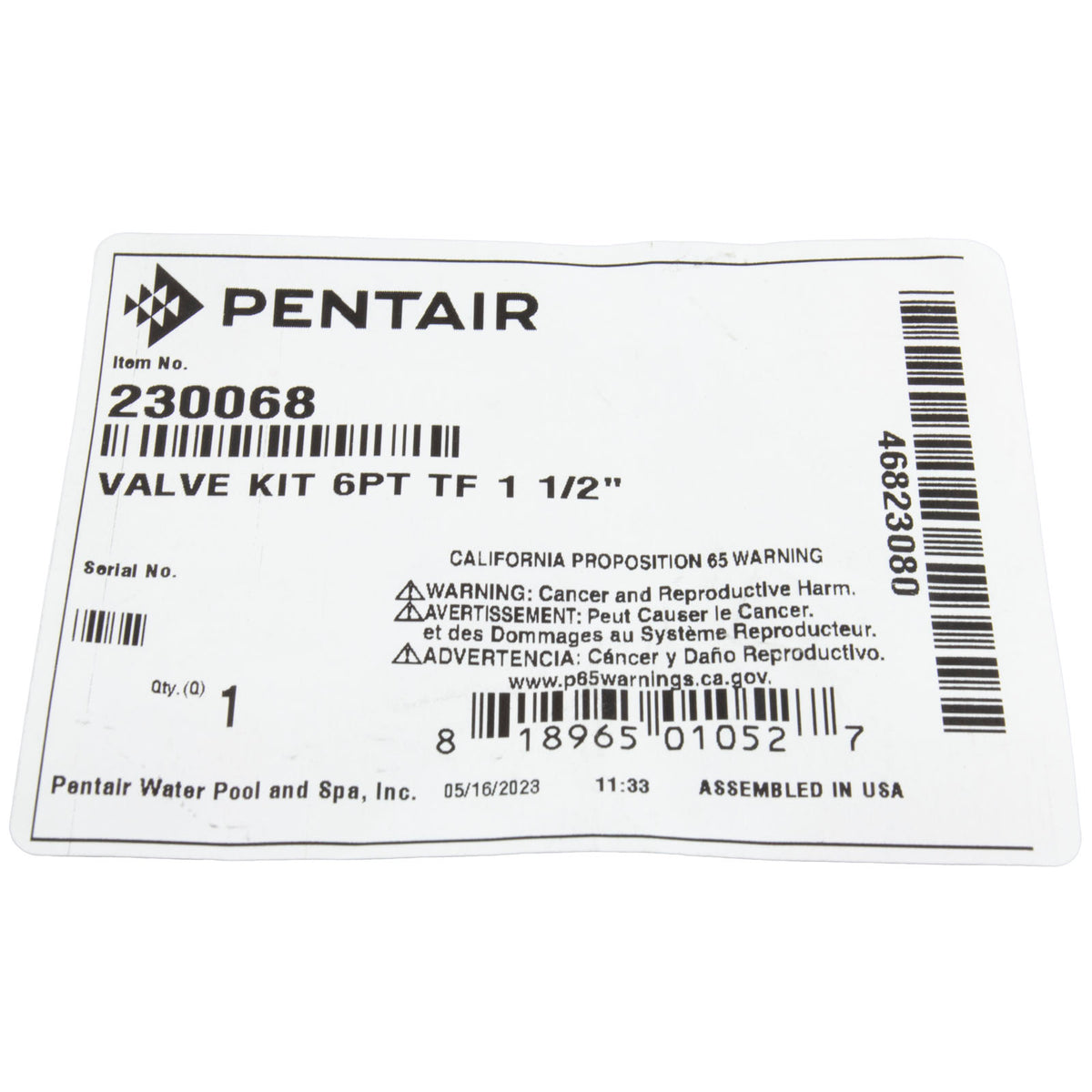 A&A 6-Port Top Feed Valve Kit, 1-1/2-inch (230068)