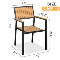 Grain Outdoor Dining Set, 8-Piece, Walnut