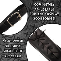Celtic Sword Back Sling Faux Leather Holster Viking Knight Medieval Costume Accessory