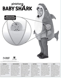 Kid's Daddy Shark Costume with Sound Chip