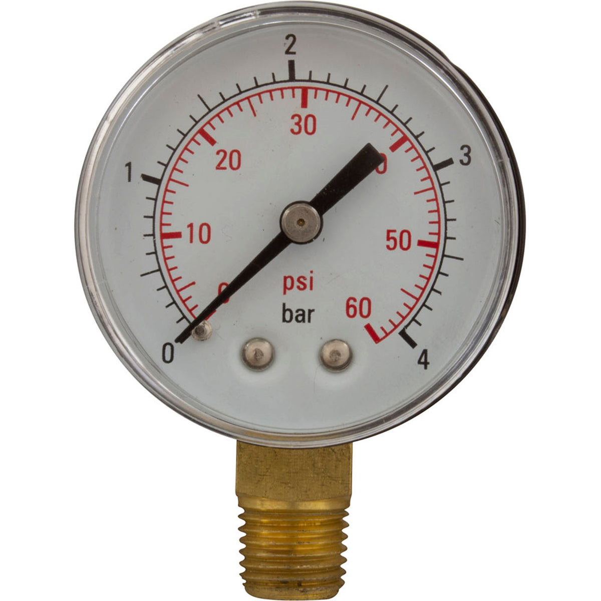 0-60 PSI Pressure Test Gauge, Bottom Mount