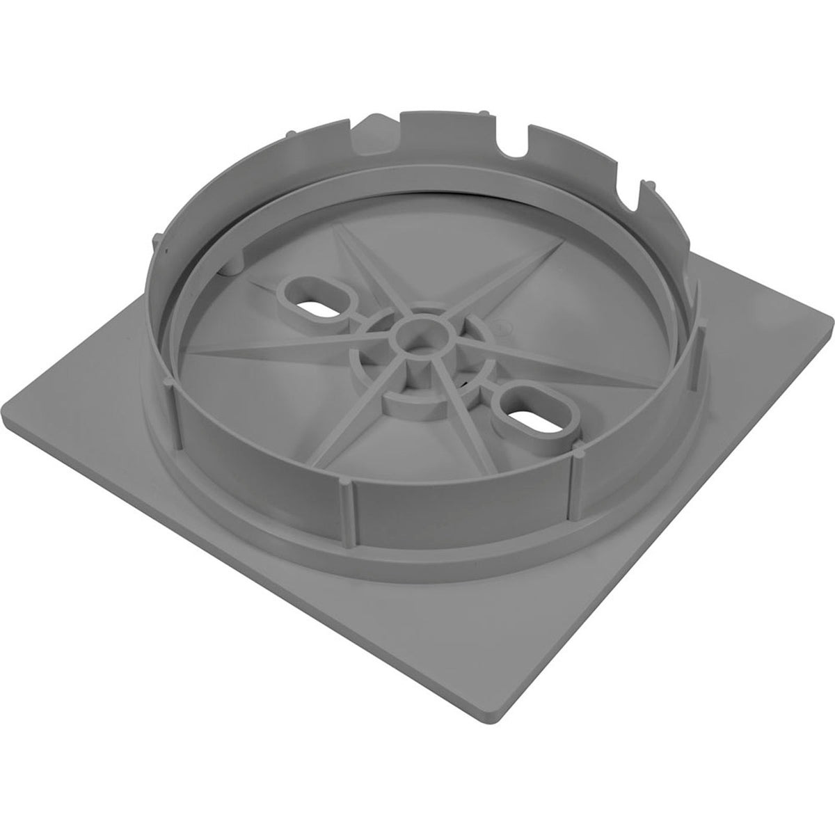 Square Lid And Collar Assembly, Gray