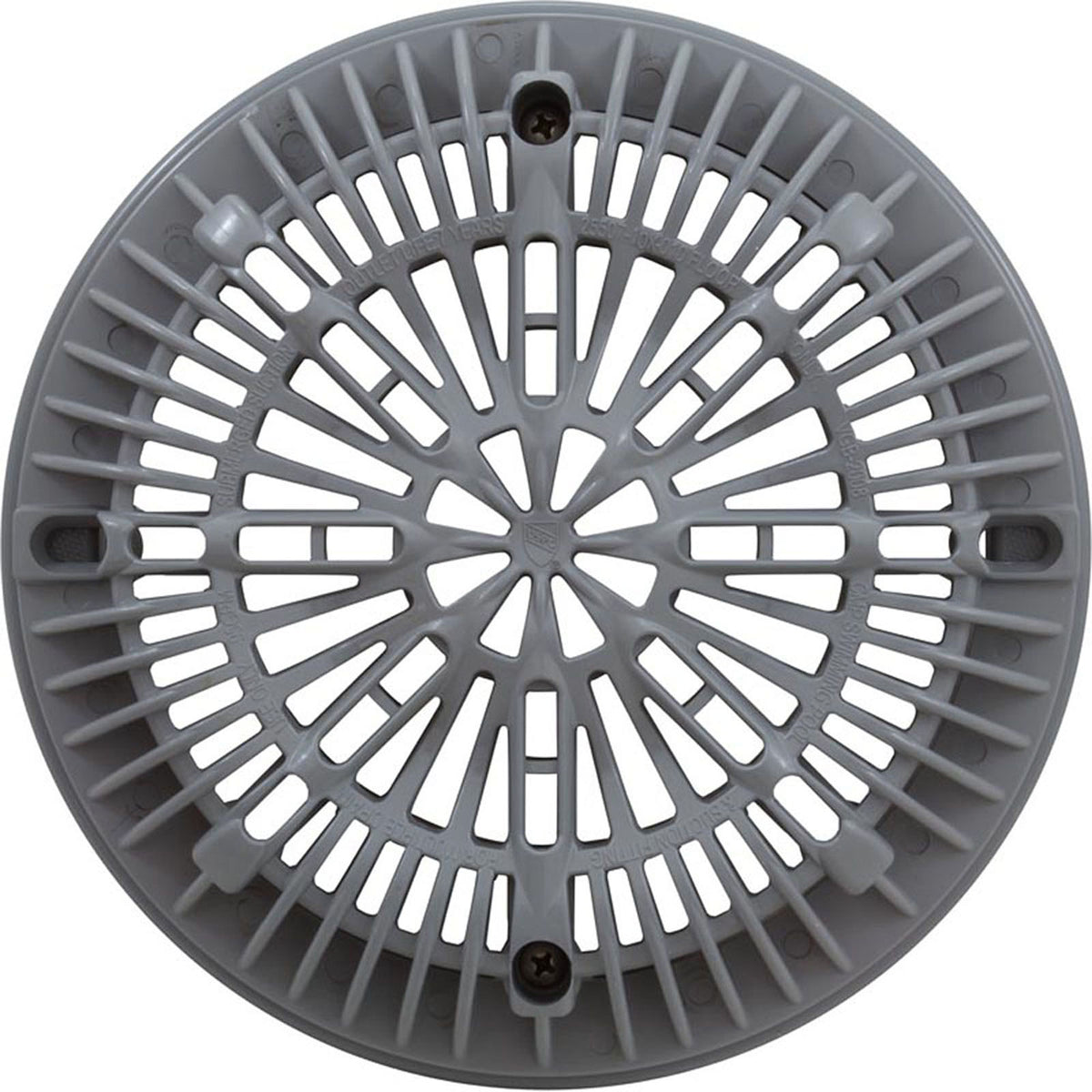 Vinyl Liner Pool Main Drain Ring, 8" Galaxy Lid (Gray)