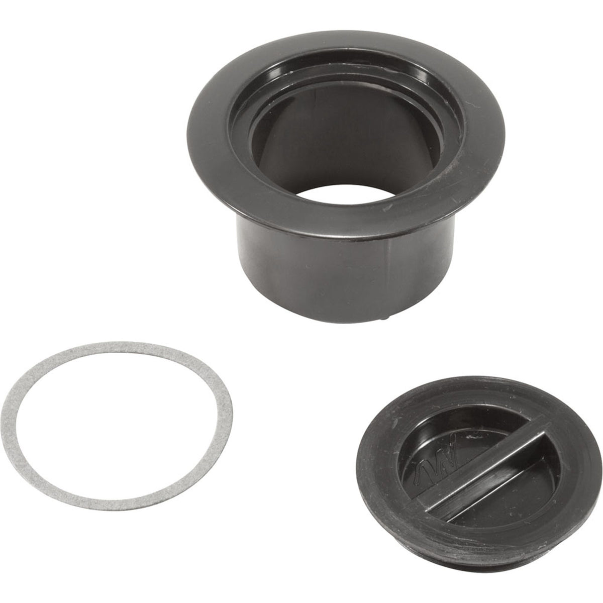 Volleyball Pole Holder Flange & Plug Assembly-Black