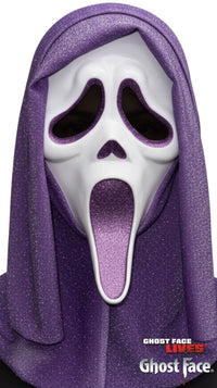 Fun World Scream Ghost Face Glitter Costume Mask Pink, Purple, Green, Silver