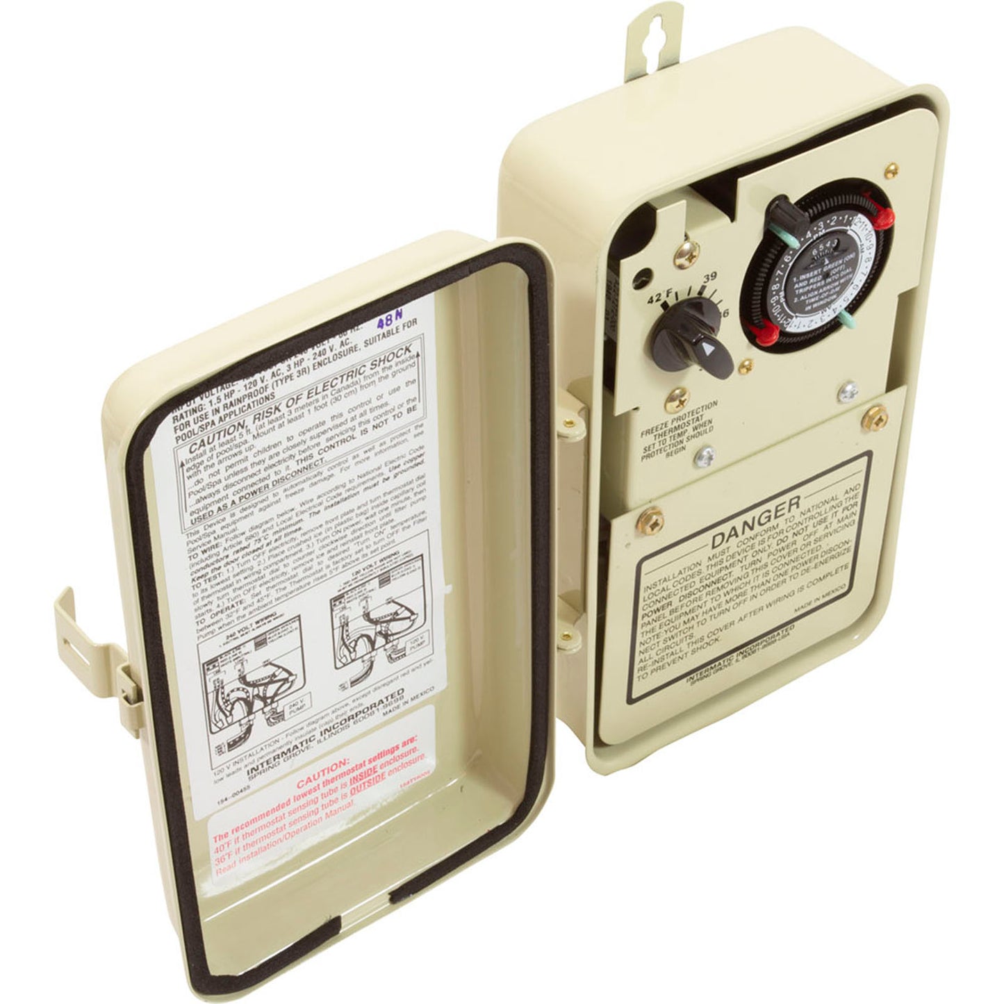 Timer W/Thermostat, Rainproof Enclosure, 120v/240v