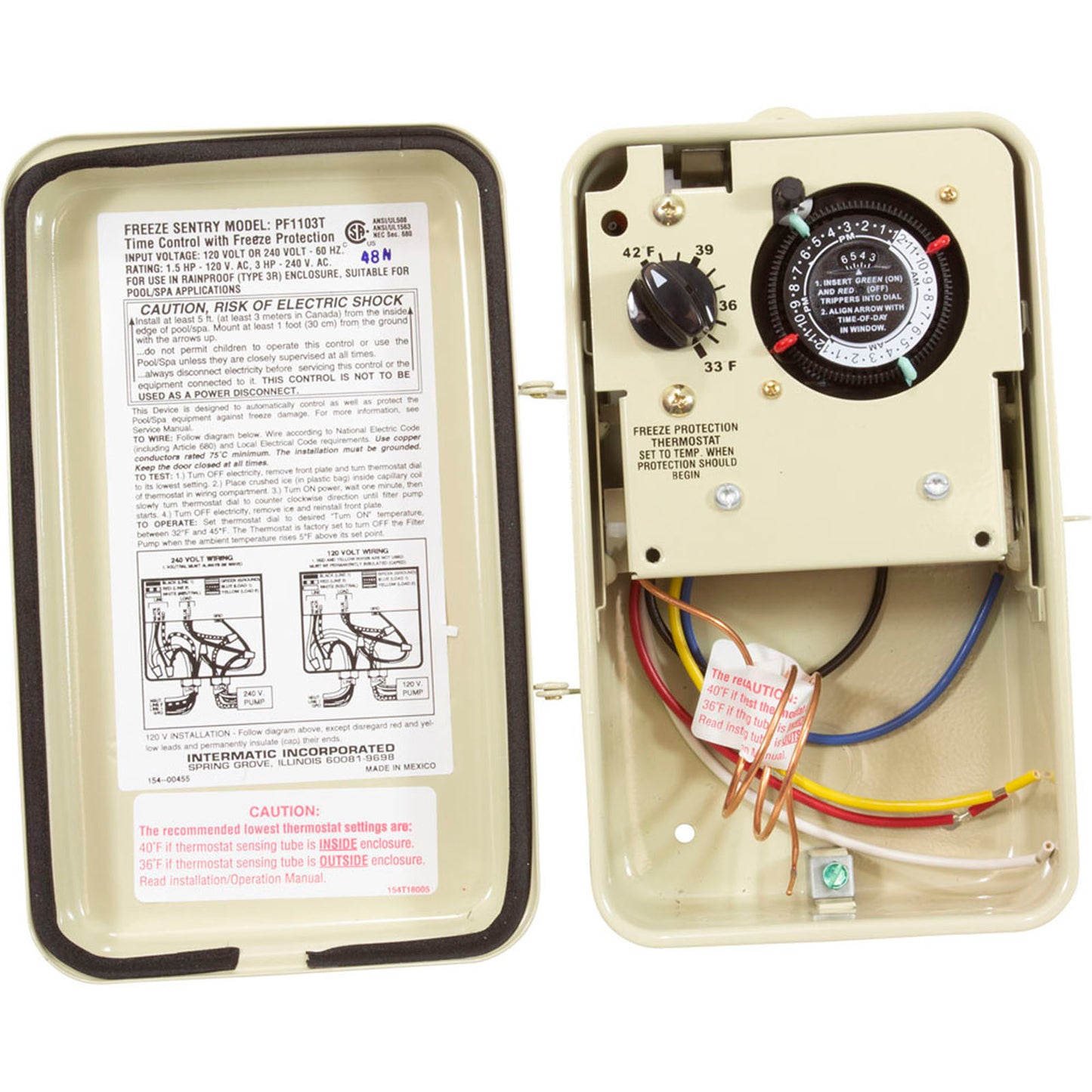 Timer W/Thermostat, Rainproof Enclosure, 120v/240v